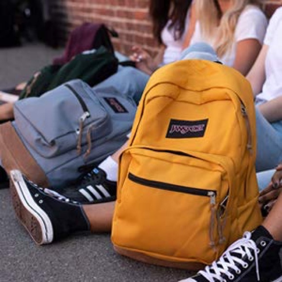 mustard jansport backpack